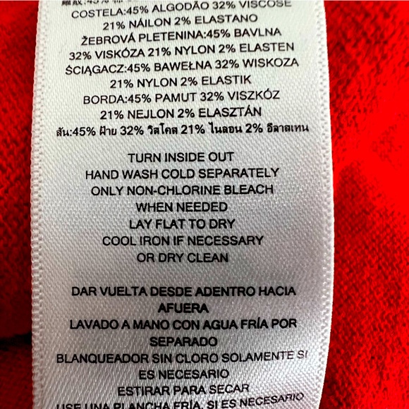 MICHAEL Michael Kors Rich Red Open Knit Cardigan w Zipper Shoulders Full Wrap L - Picture 15 of 15